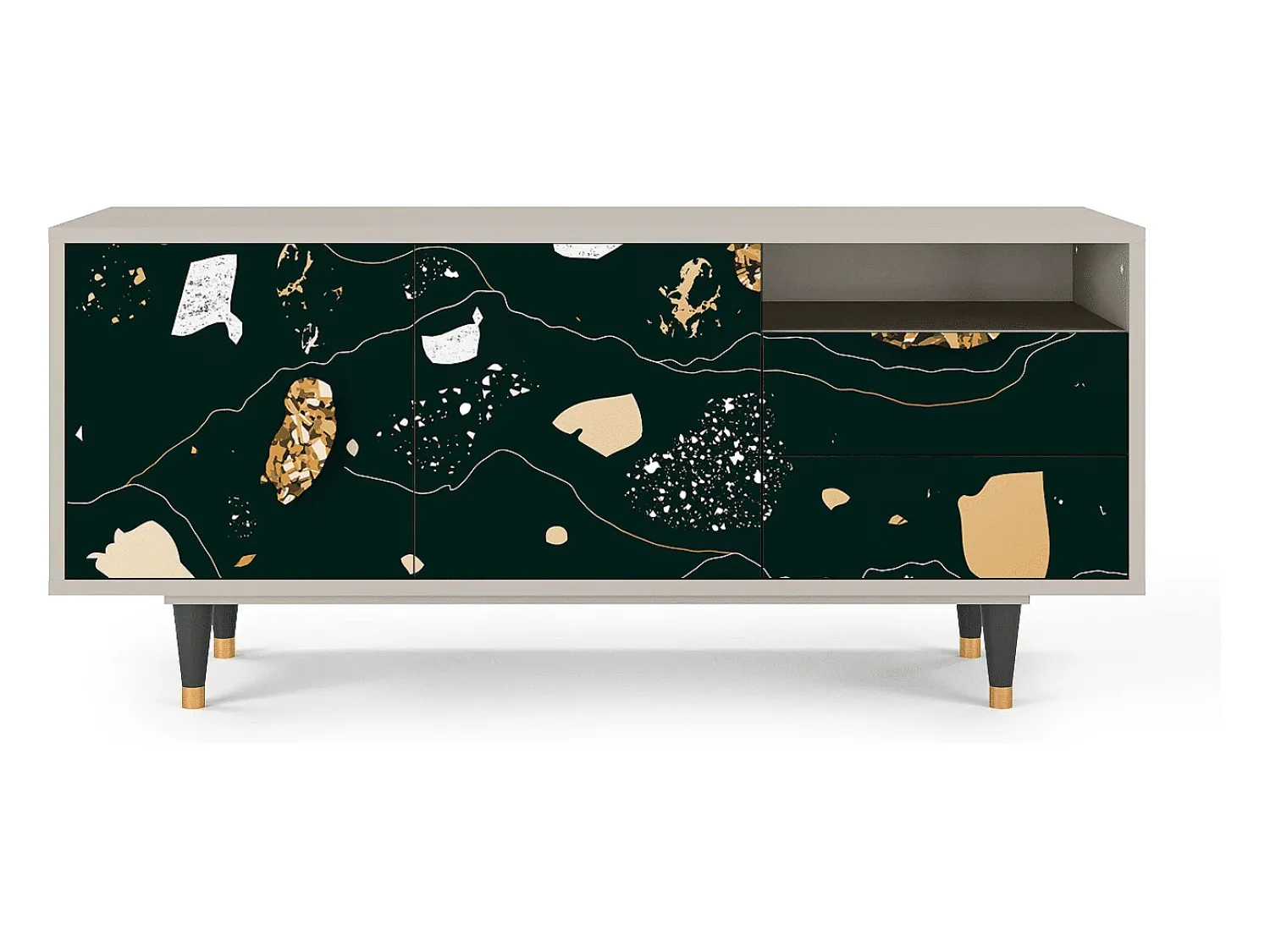 Discount Mueble de TV - 125х56х41 cm - T7 - Space Rocks, Areia Bege