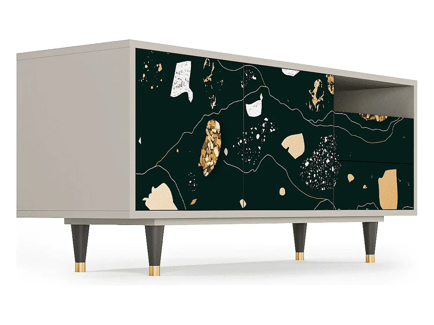 Discount Mueble de TV - 125х56х41 cm - T7 - Space Rocks, Areia Bege