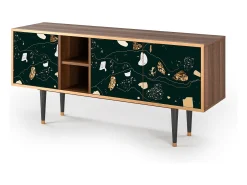 Móvel De Tv| Mueble de TV - 150х69х41 cm - T5 - Space Rocks, Nogueira Castanho