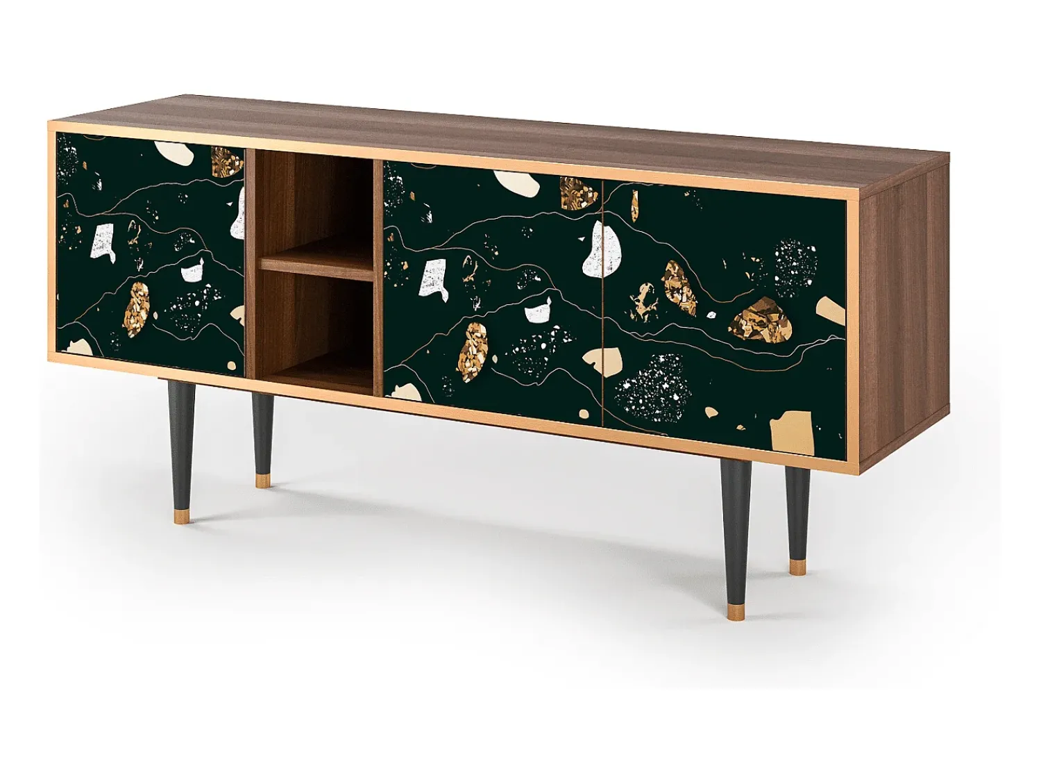 Móvel De Tv| Mueble de TV - 150х69х41 cm - T5 - Space Rocks, Nogueira Castanho