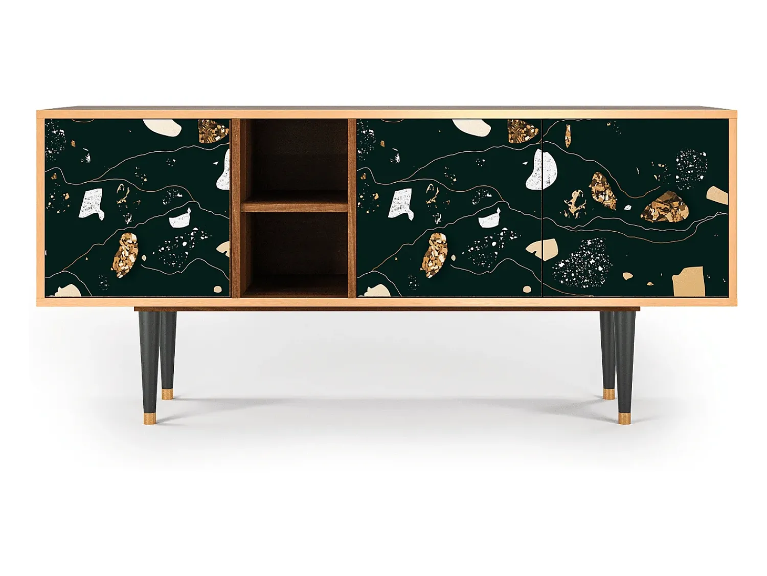 Móvel De Tv| Mueble de TV - 150х69х41 cm - T5 - Space Rocks, Nogueira Castanho