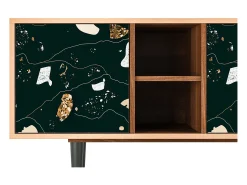 Móvel De Tv| Mueble de TV - 150х69х41 cm - T5 - Space Rocks, Nogueira Castanho
