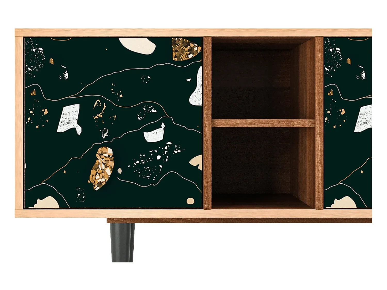 Móvel De Tv| Mueble de TV - 150х69х41 cm - T5 - Space Rocks, Nogueira Castanho