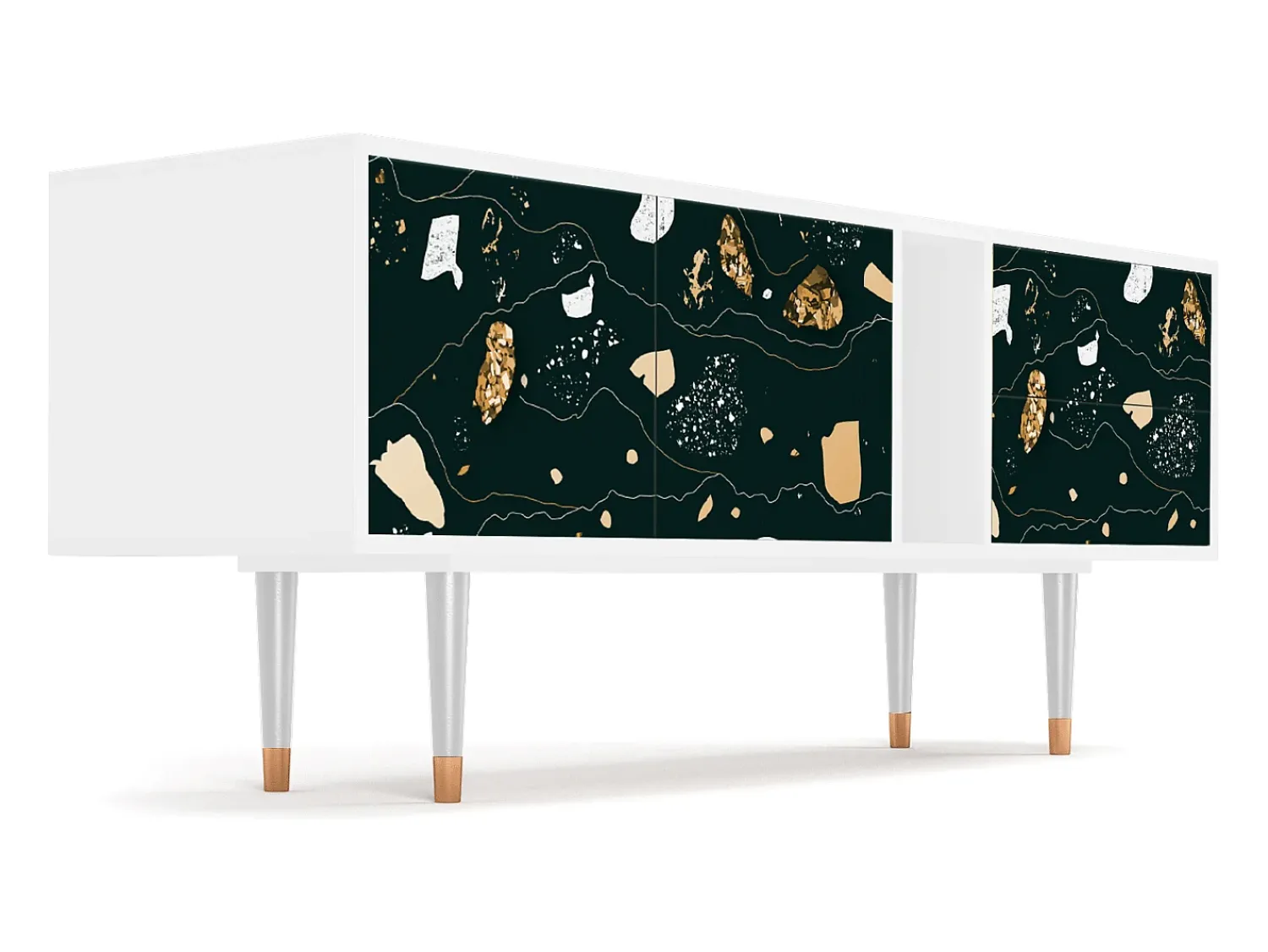 Móvel De Tv| Mueble de TV - 170х69х48 cm - T1 - Space Rocks, Branco Bege