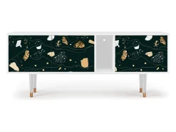 Móvel De Tv| Mueble de TV - 170х69х48 cm - T1 - Space Rocks, Branco Bege