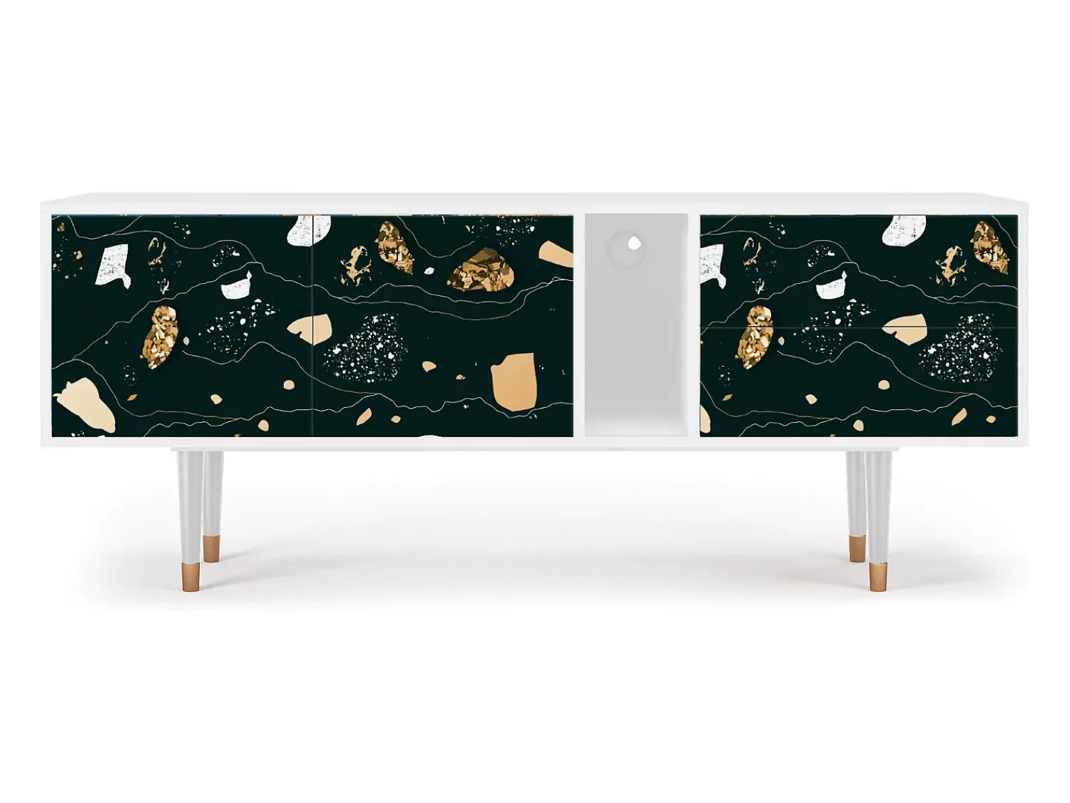 Móvel De Tv| Mueble de TV - 170х69х48 cm - T1 - Space Rocks, Branco Bege