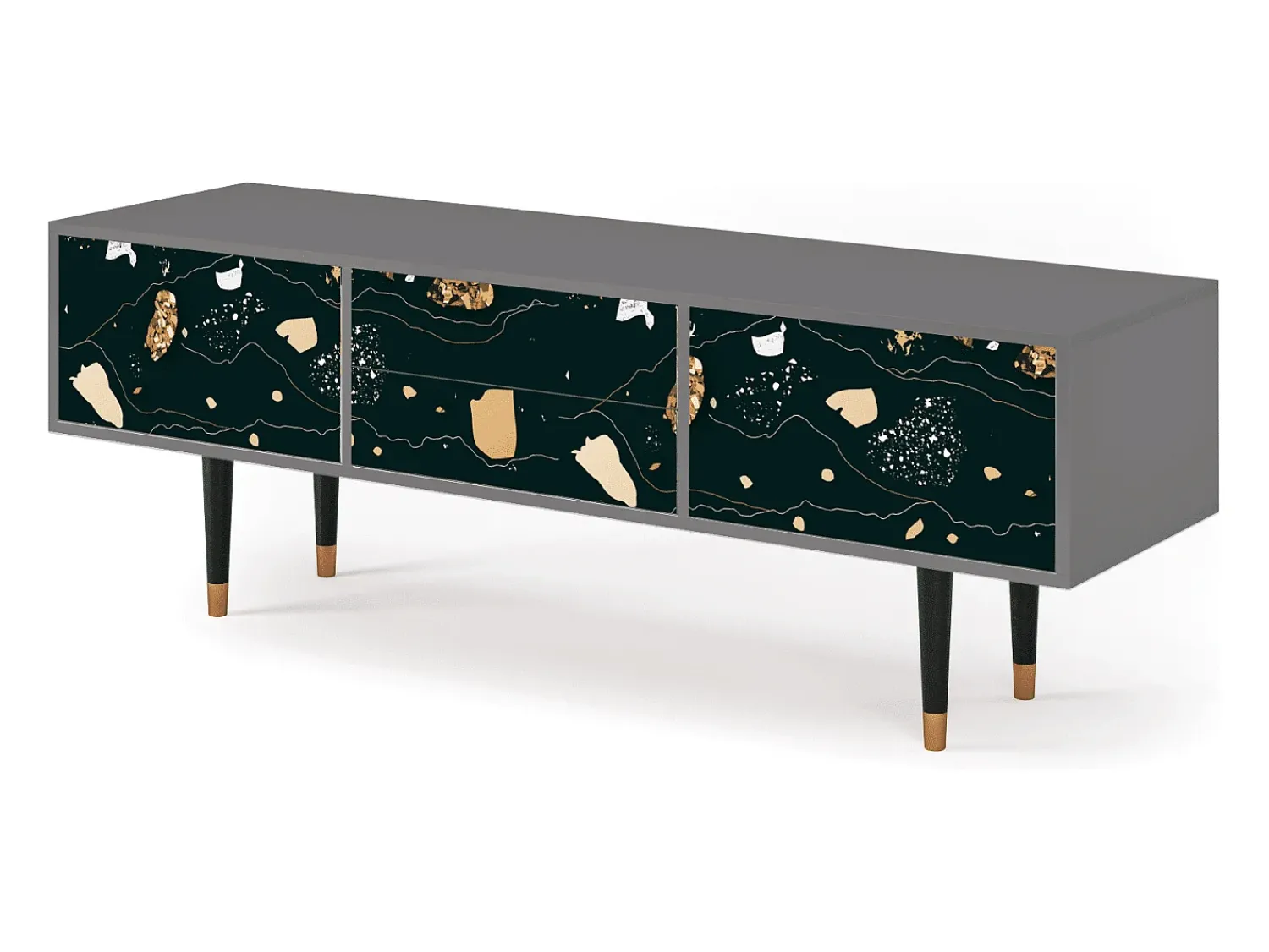 Móvel De Tv| Mueble de TV - 170х59х48 cm - T4 - Space Rocks, Cinza Cinzento