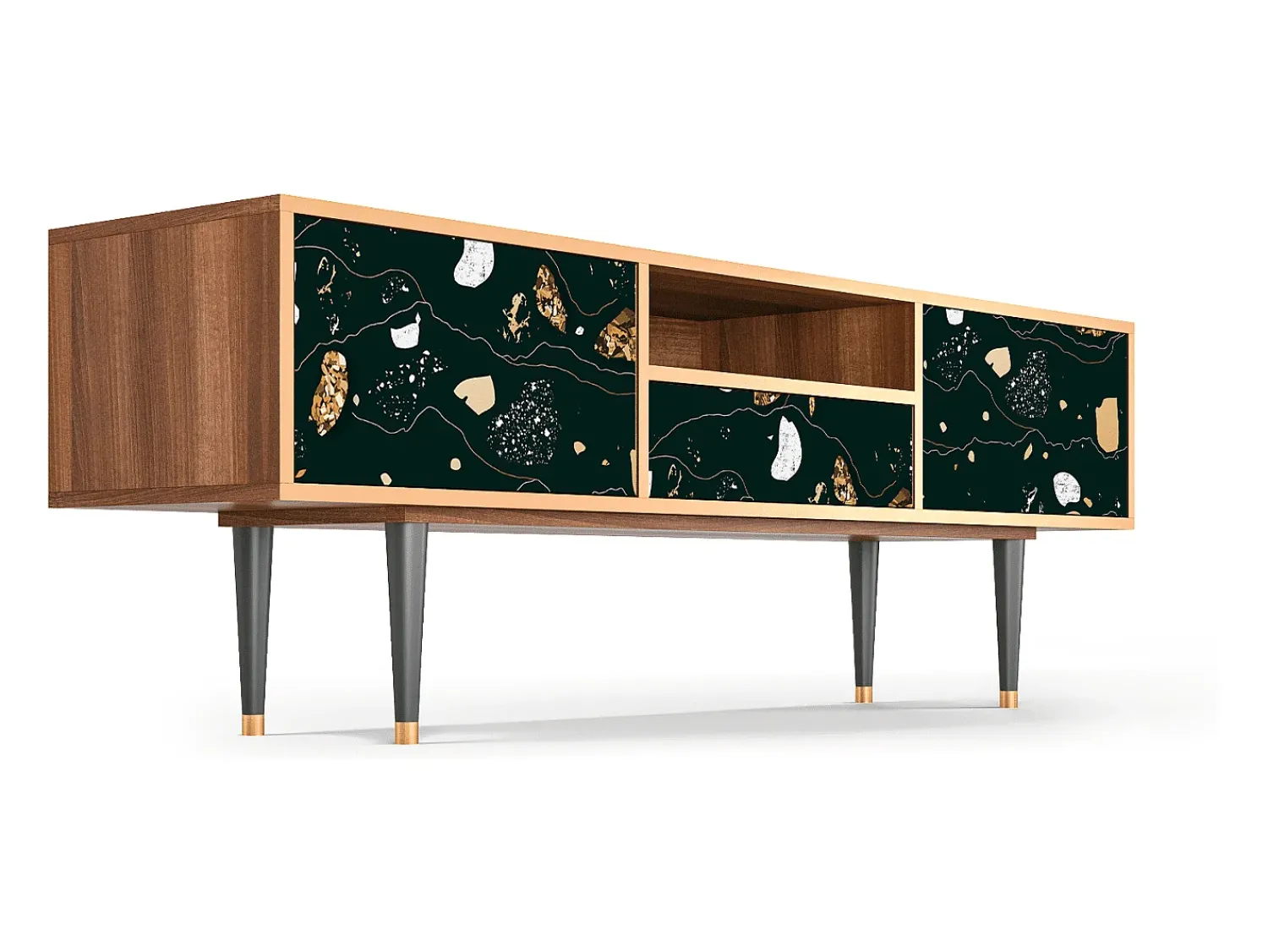 Móvel De Tv* Mueble de TV - 170х59х41 cm - T6 - Space Rocks, Nogueira Castanho