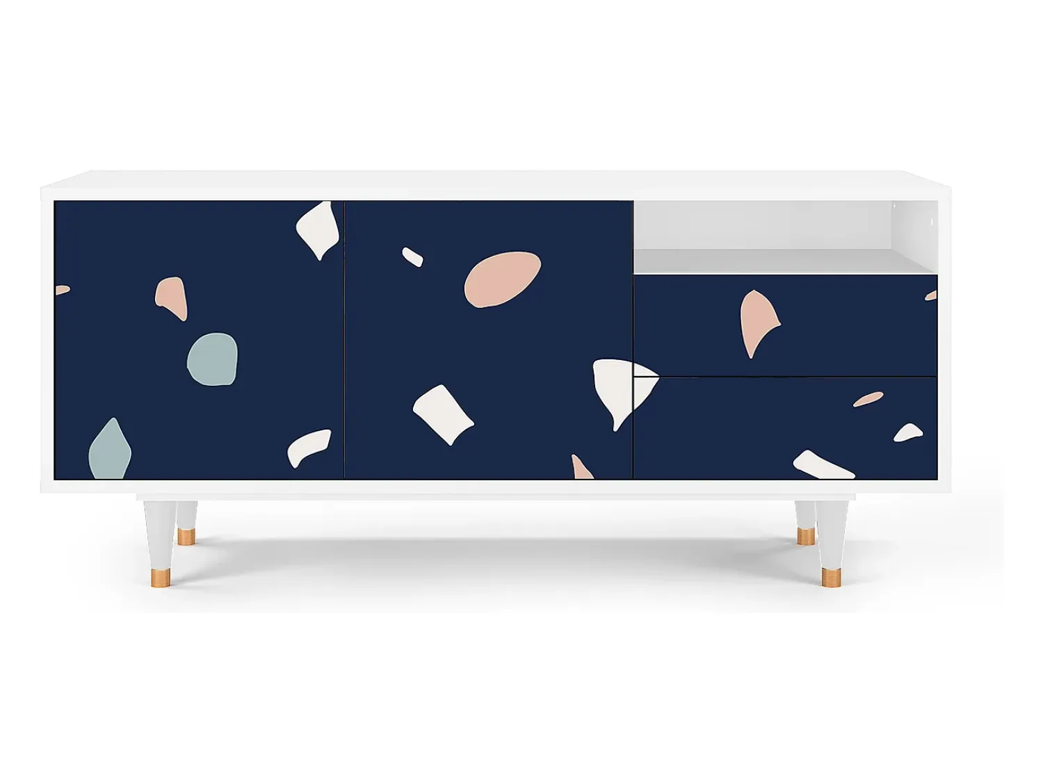 Mueble de TV - 125х56х41 cm - T7 - Space Satellites, Branco^ Móvel De Tv