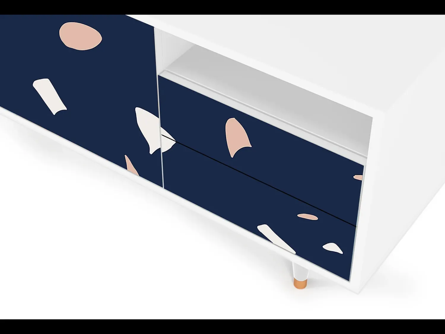 Mueble de TV - 125х56х41 cm - T7 - Space Satellites, Branco^ Móvel De Tv