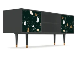 New Mueble de TV - 170х69х48 cm - T2 - Space Rocks, Antracite Cinza antracite