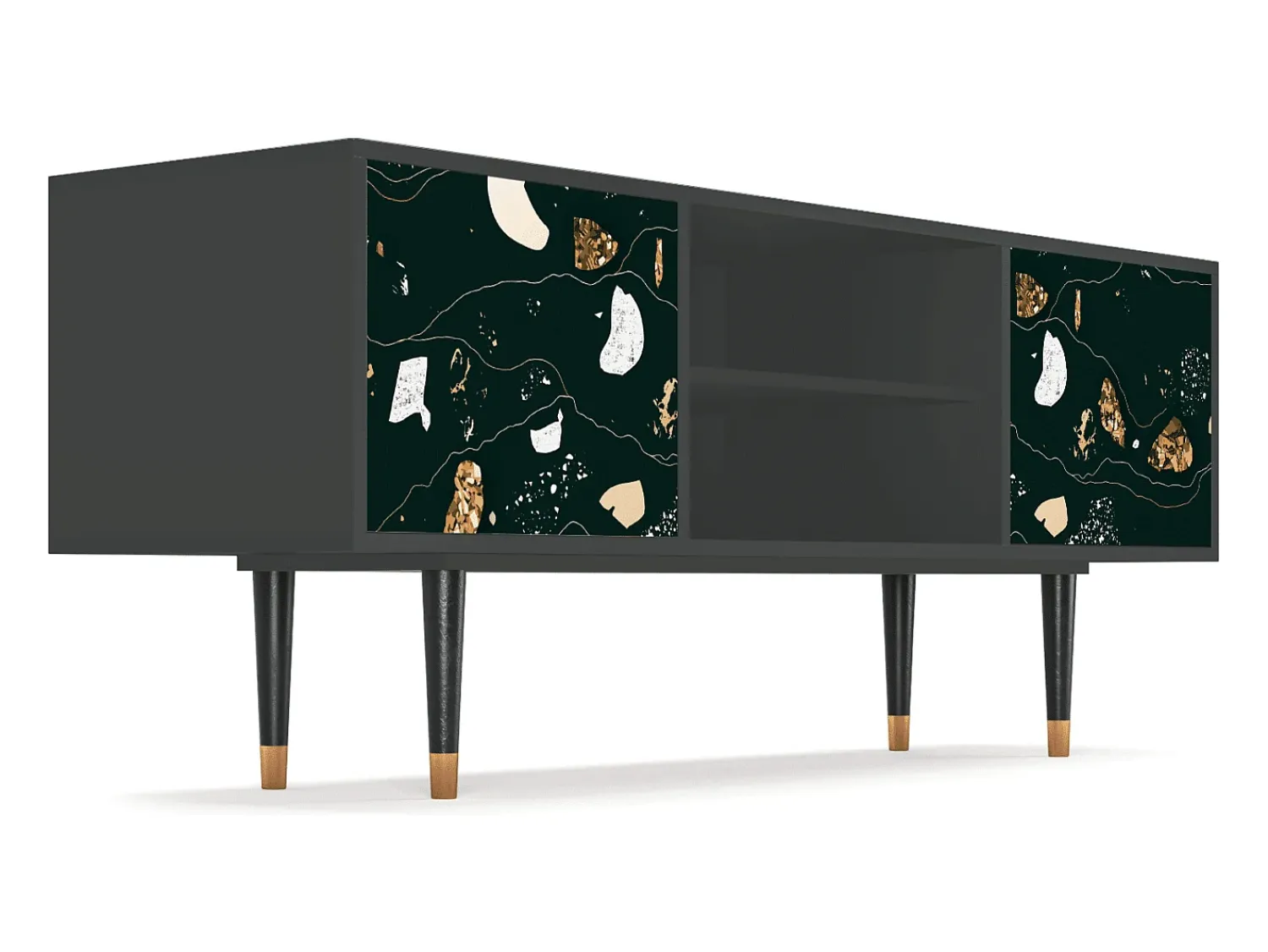 New Mueble de TV - 170х69х48 cm - T2 - Space Rocks, Antracite Cinza antracite