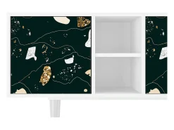 Móvel De Tv* Mueble de TV - 150х69х41 cm - T5 - Space Rocks, Branco Bege
