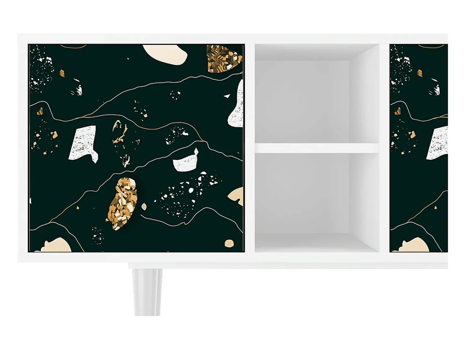 Móvel De Tv* Mueble de TV - 150х69х41 cm - T5 - Space Rocks, Branco Bege