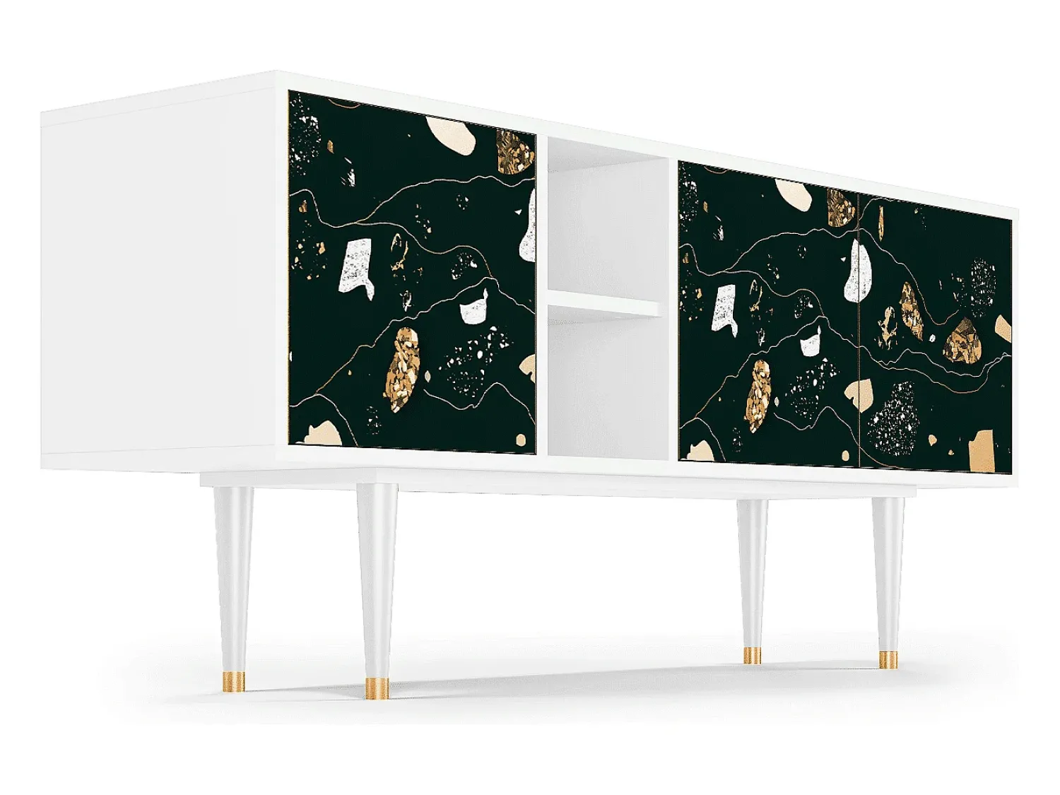 Móvel De Tv* Mueble de TV - 150х69х41 cm - T5 - Space Rocks, Branco Bege