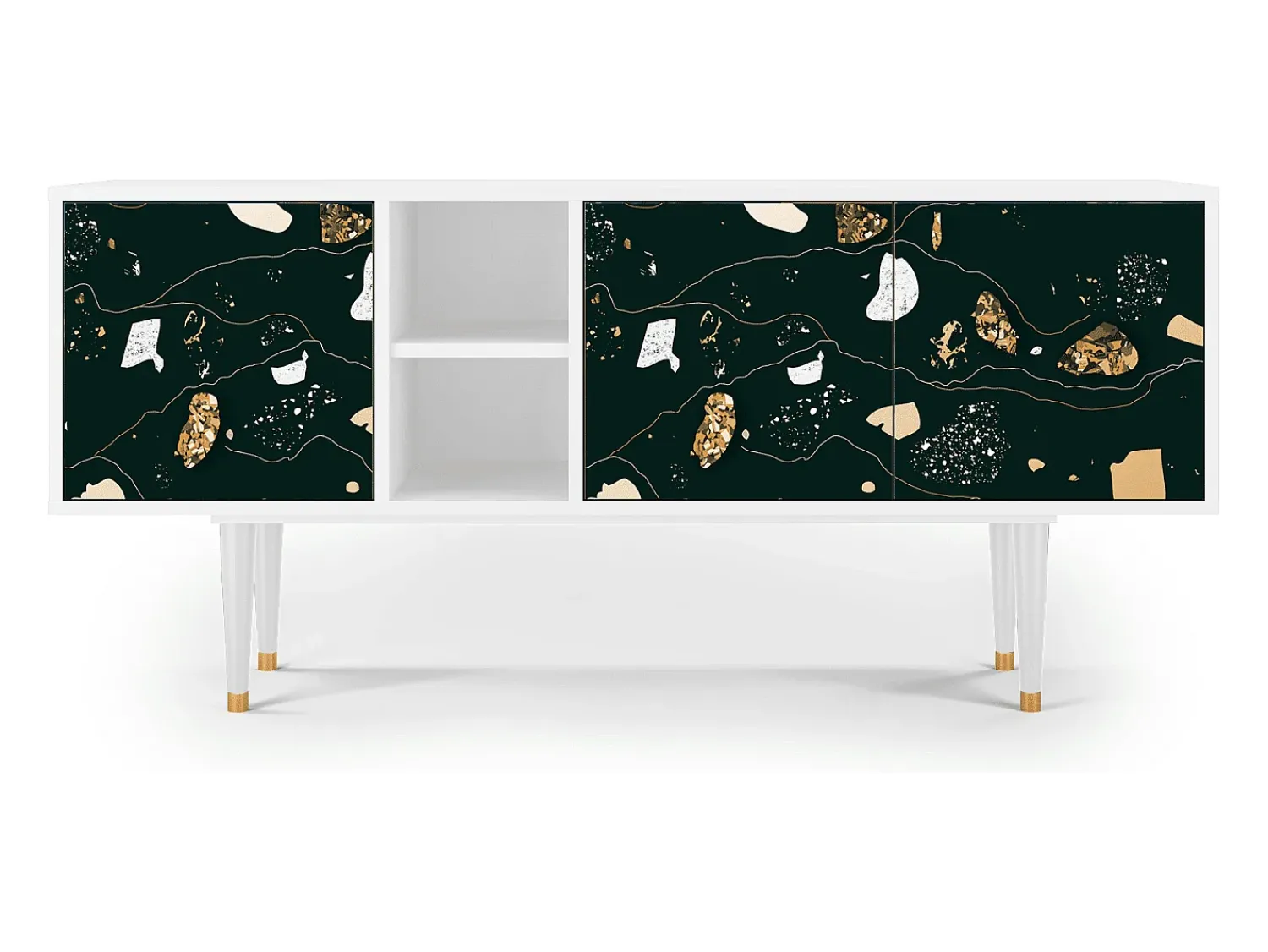 Móvel De Tv* Mueble de TV - 150х69х41 cm - T5 - Space Rocks, Branco Bege