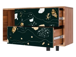 Móvel De Tv| Mueble de TV - 170х69х48 cm - T1 - Space Rocks, Nogueira Castanho