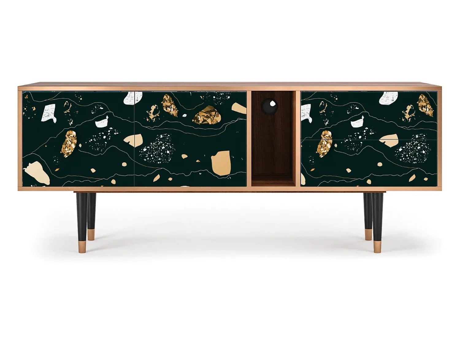 Móvel De Tv| Mueble de TV - 170х69х48 cm - T1 - Space Rocks, Nogueira Castanho