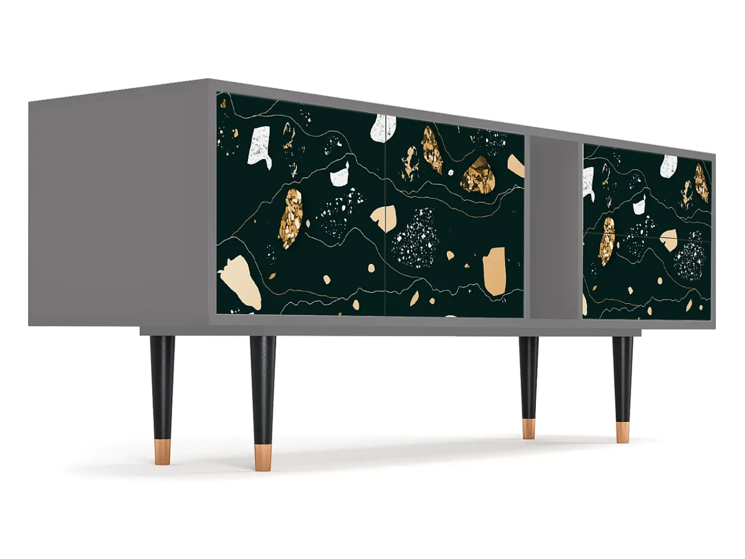 Móvel De Tv| Mueble de TV - 170х69х48 cm - T1 - Space Rocks, Cinza Cinzento