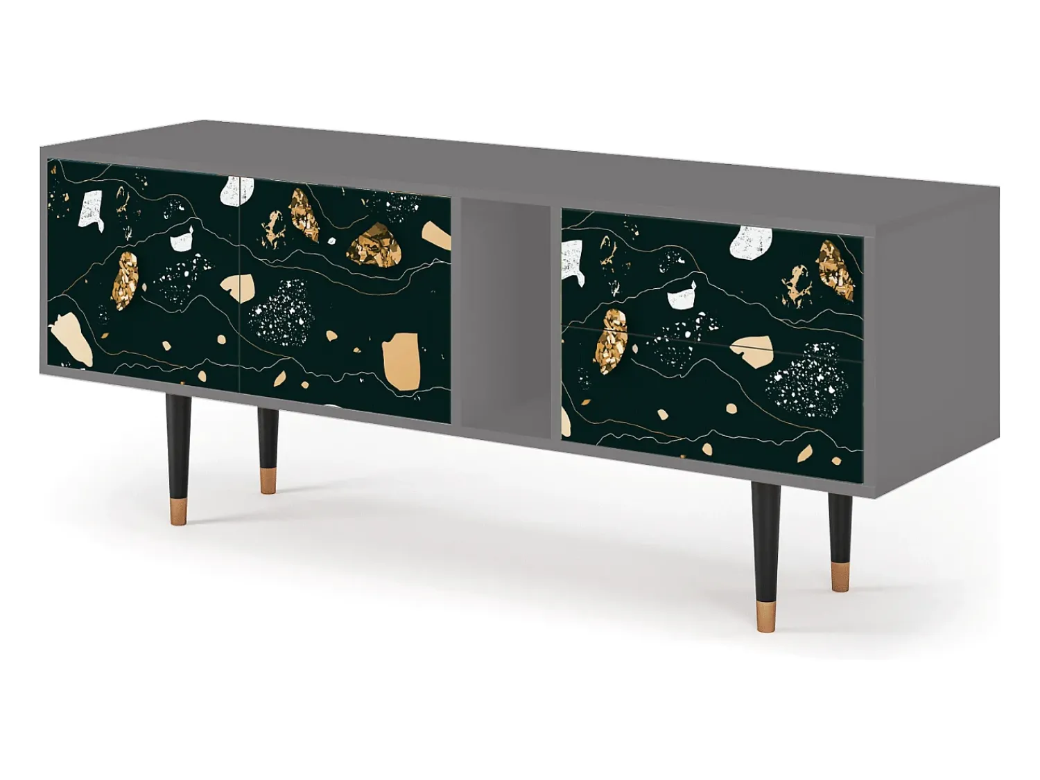 Móvel De Tv| Mueble de TV - 170х69х48 cm - T1 - Space Rocks, Cinza Cinzento