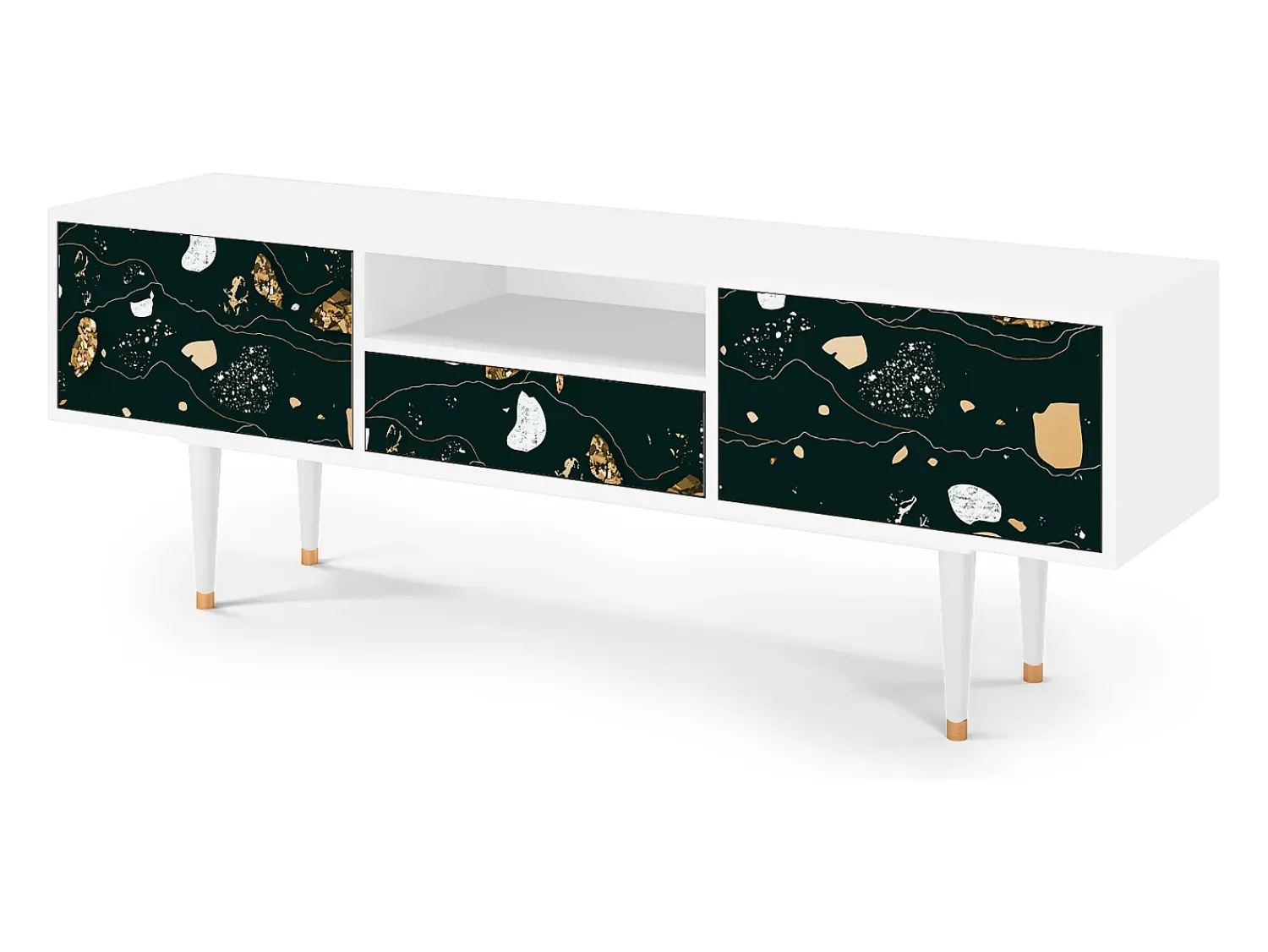 Mueble de TV - 170х59х41 cm - T6 - Space Rocks, Branco^ Móvel De Tv