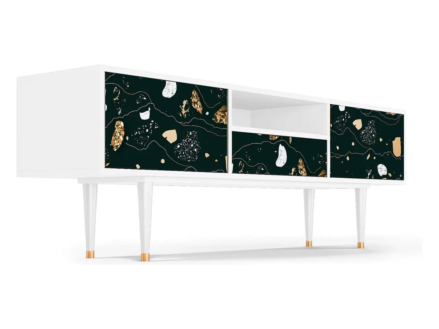 Mueble de TV - 170х59х41 cm - T6 - Space Rocks, Branco^ Móvel De Tv