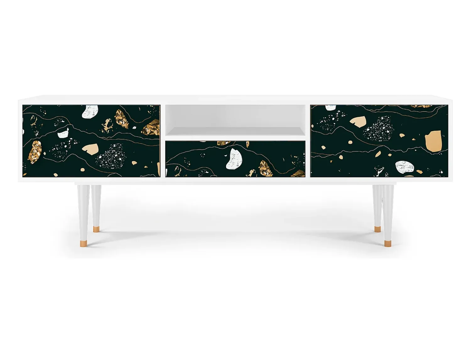 Mueble de TV - 170х59х41 cm - T6 - Space Rocks, Branco^ Móvel De Tv