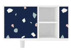 Mueble de TV - 150х69х41 cm - T5 - Space Satellites, Branco Bege