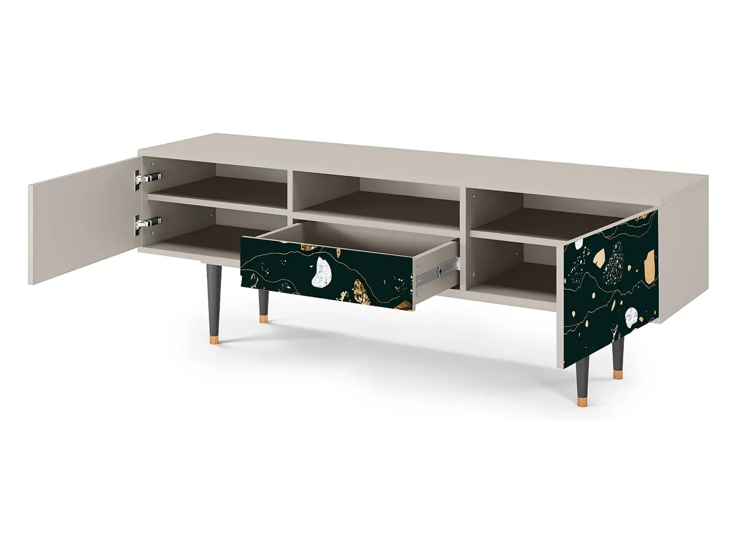 Móvel De Tv* Mueble de TV - 170х59х41 cm - T6 - Space Rocks, Areia Bege