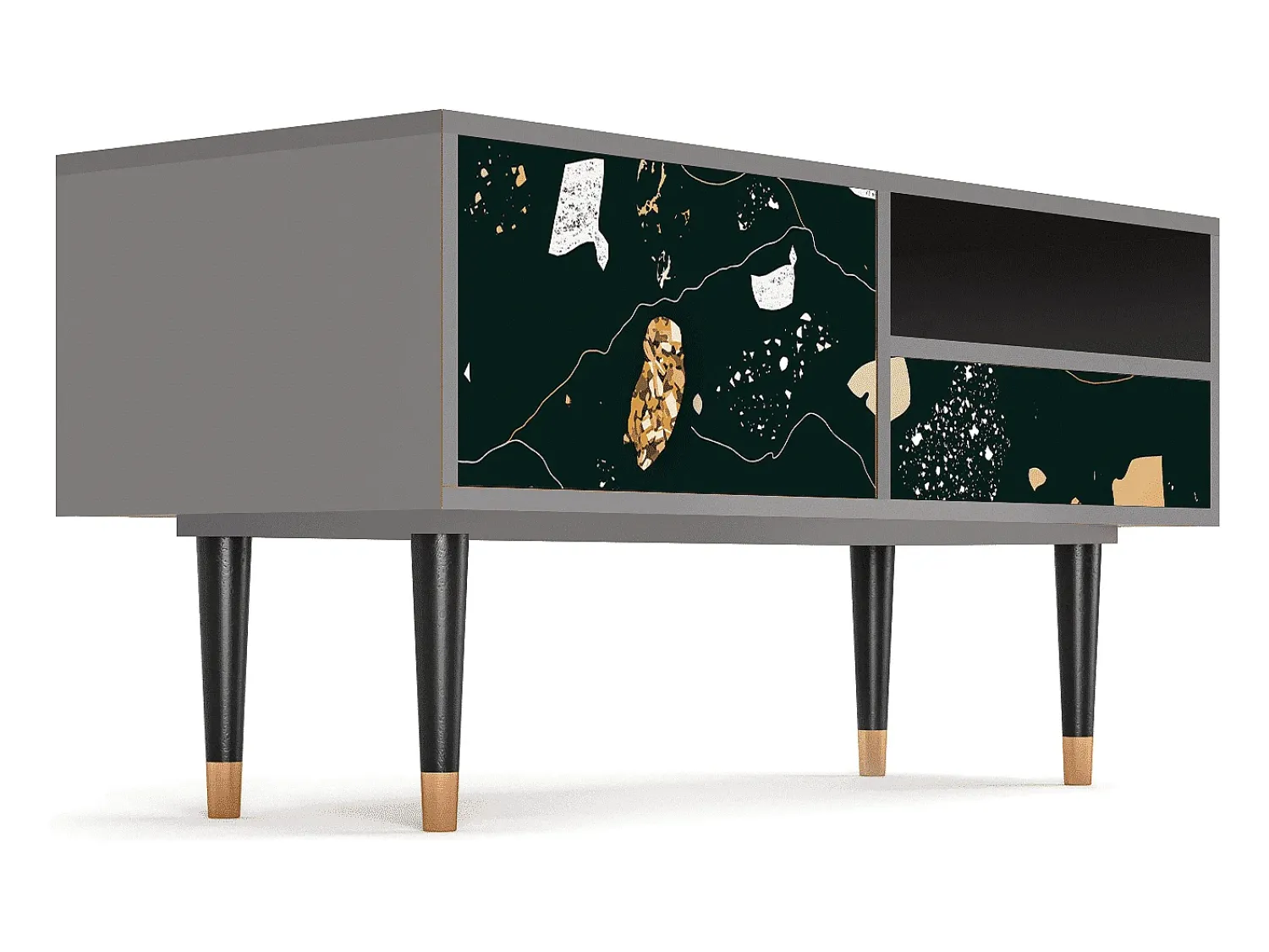 Discount Mueble de TV - 115х59х48 cm - T3 - Space Rocks, Cinza Cinzento