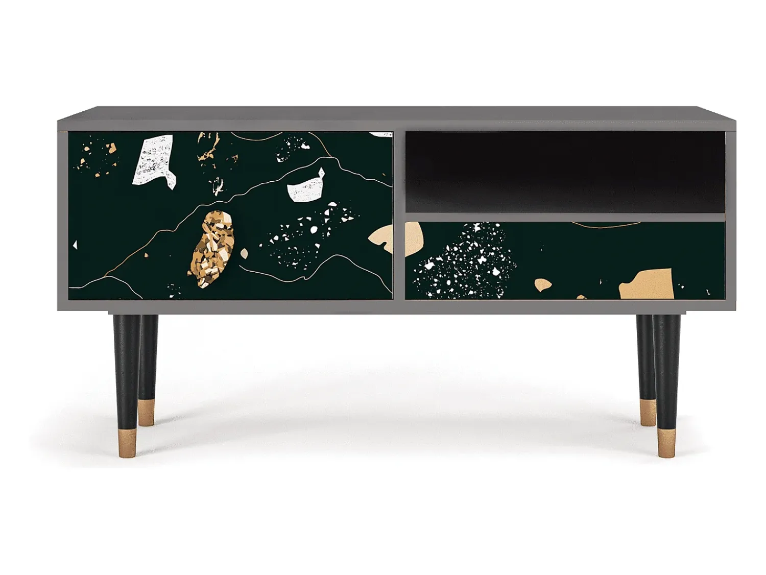 Discount Mueble de TV - 115х59х48 cm - T3 - Space Rocks, Cinza Cinzento
