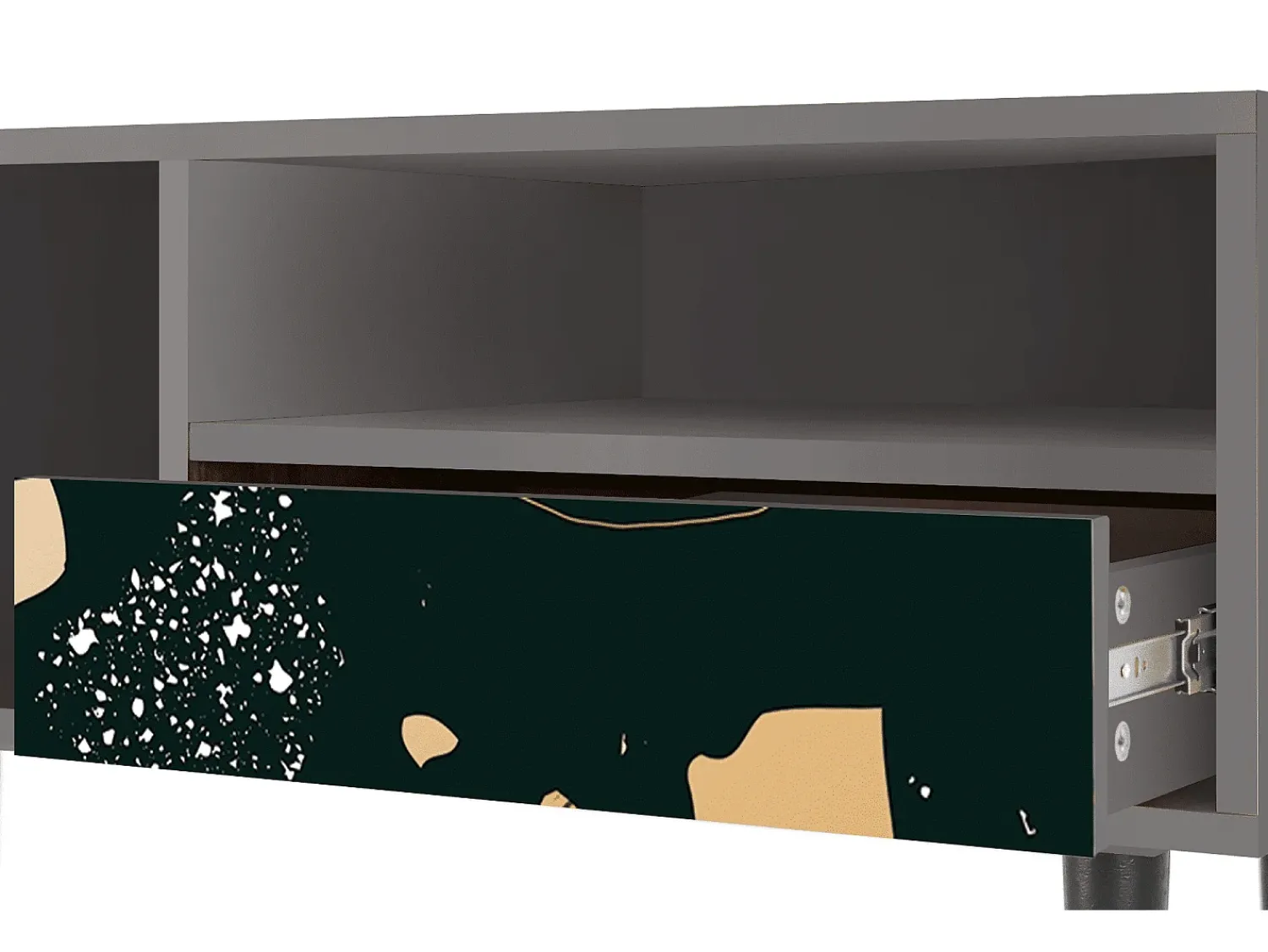 Discount Mueble de TV - 115х59х48 cm - T3 - Space Rocks, Cinza Cinzento