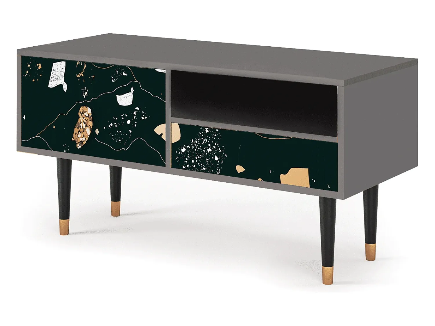 Discount Mueble de TV - 115х59х48 cm - T3 - Space Rocks, Cinza Cinzento