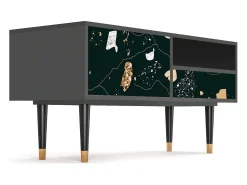 Móvel De Tv| Mueble de TV - 115х59х48 cm - T3 - Space Rocks, Antracite Cinza antracite