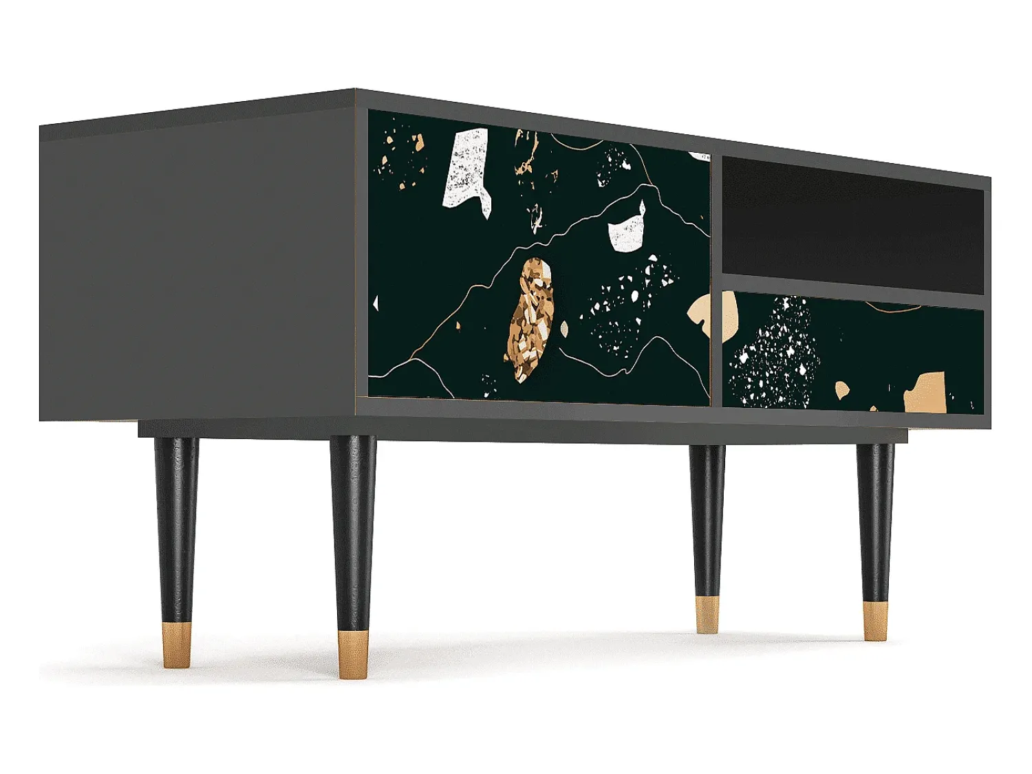 Móvel De Tv| Mueble de TV - 115х59х48 cm - T3 - Space Rocks, Antracite Cinza antracite