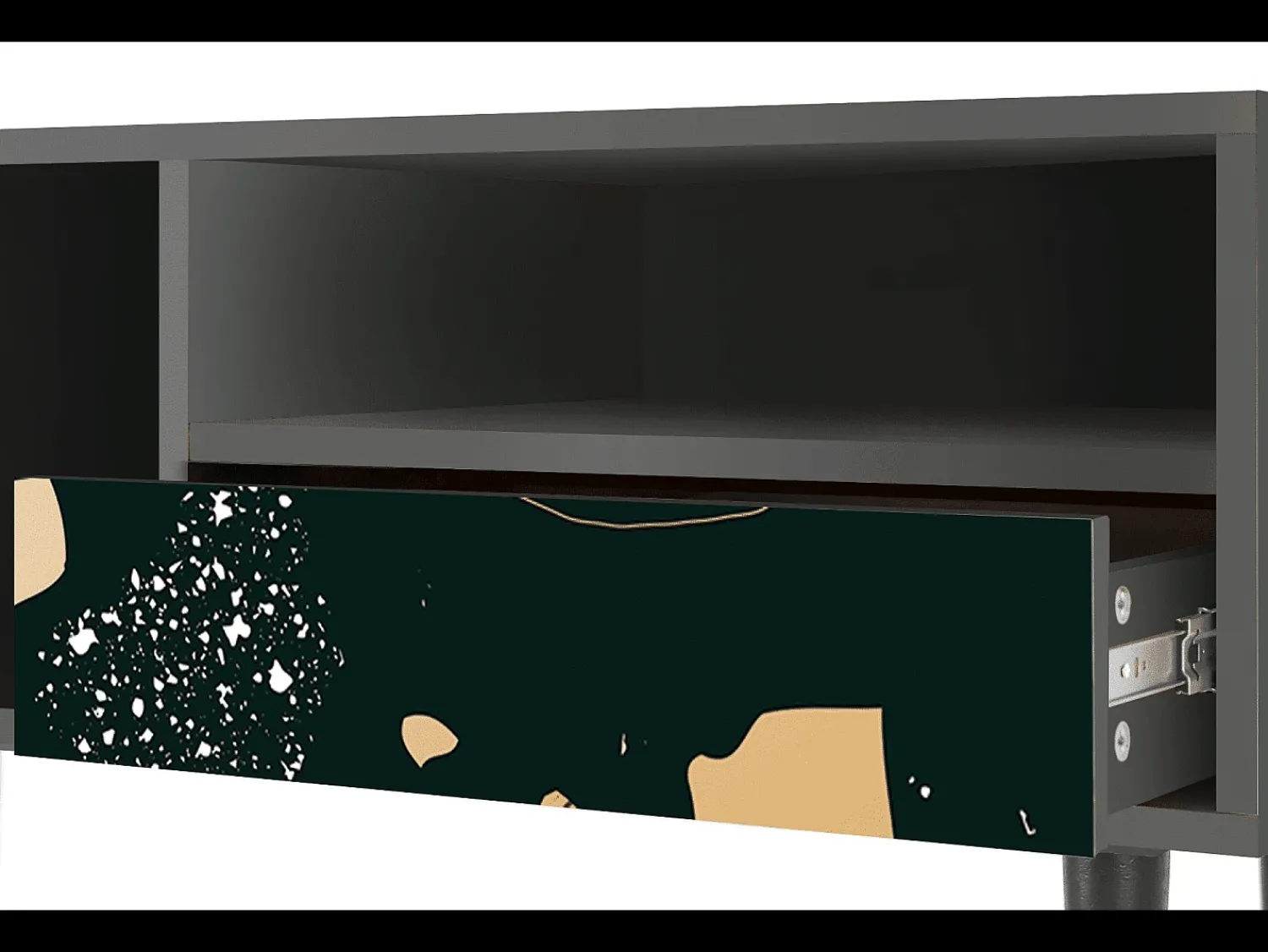 Móvel De Tv| Mueble de TV - 115х59х48 cm - T3 - Space Rocks, Antracite Cinza antracite