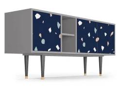 Móvel De Tv| Mueble de TV - 150х69х41 cm - T5 - Space Satellites, Cinza Cinzento