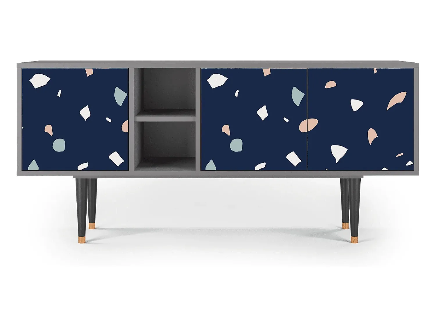 Móvel De Tv| Mueble de TV - 150х69х41 cm - T5 - Space Satellites, Cinza Cinzento