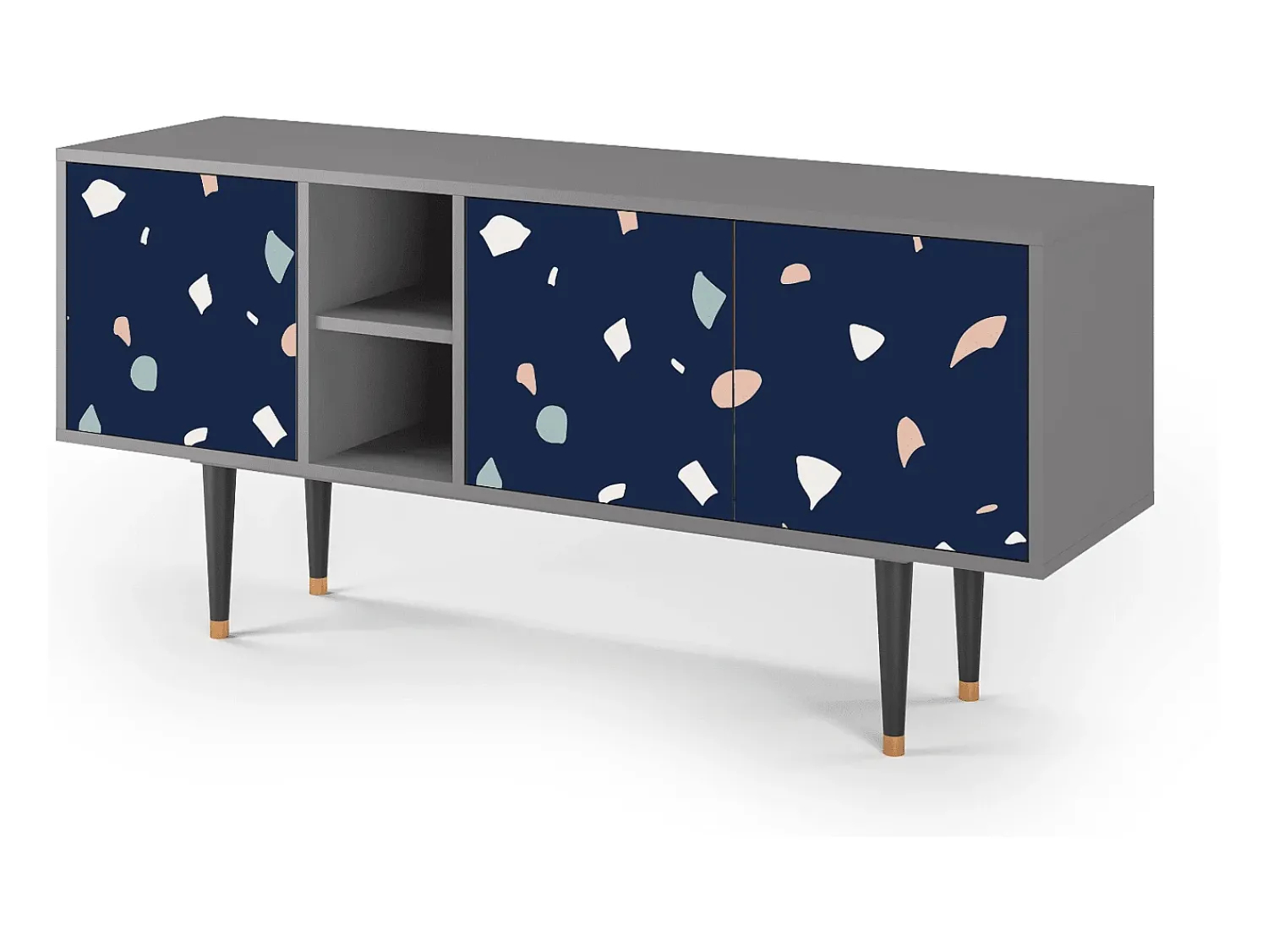 Móvel De Tv| Mueble de TV - 150х69х41 cm - T5 - Space Satellites, Cinza Cinzento