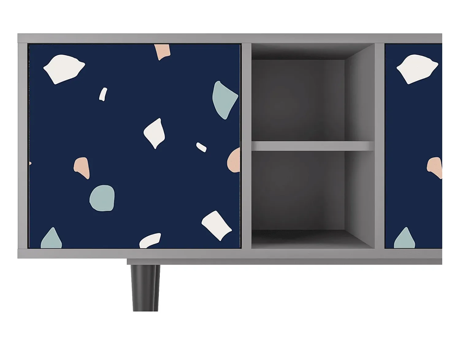 Móvel De Tv| Mueble de TV - 150х69х41 cm - T5 - Space Satellites, Cinza Cinzento