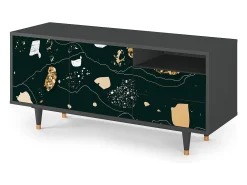 Móvel De Tv| Mueble de TV - 125х56х41 cm - T7 - Space Rocks, Antracite Cinza antracite