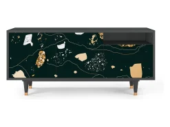 Móvel De Tv| Mueble de TV - 125х56х41 cm - T7 - Space Rocks, Antracite Cinza antracite