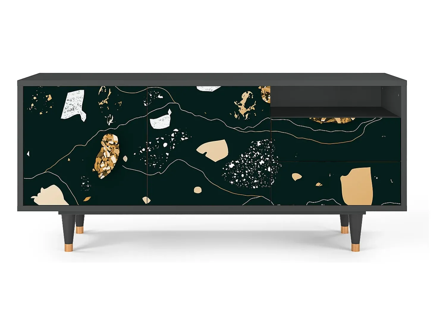 Móvel De Tv| Mueble de TV - 125х56х41 cm - T7 - Space Rocks, Antracite Cinza antracite