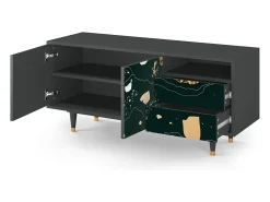 Móvel De Tv| Mueble de TV - 125х56х41 cm - T7 - Space Rocks, Antracite Cinza antracite