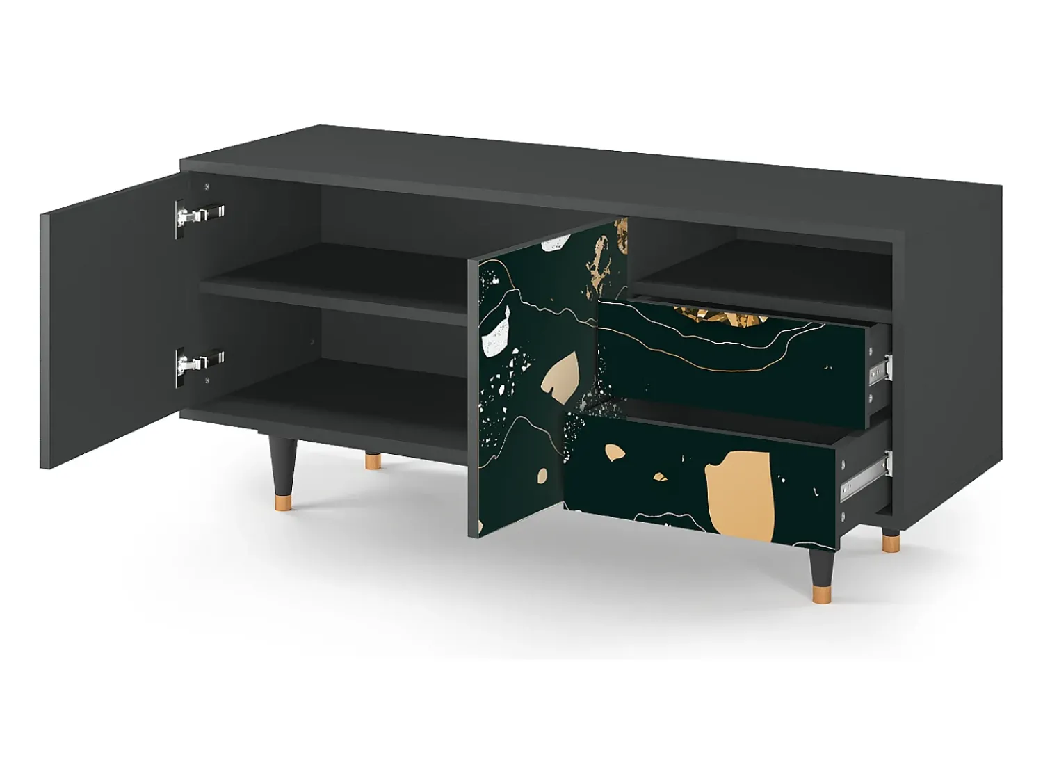 Móvel De Tv| Mueble de TV - 125х56х41 cm - T7 - Space Rocks, Antracite Cinza antracite