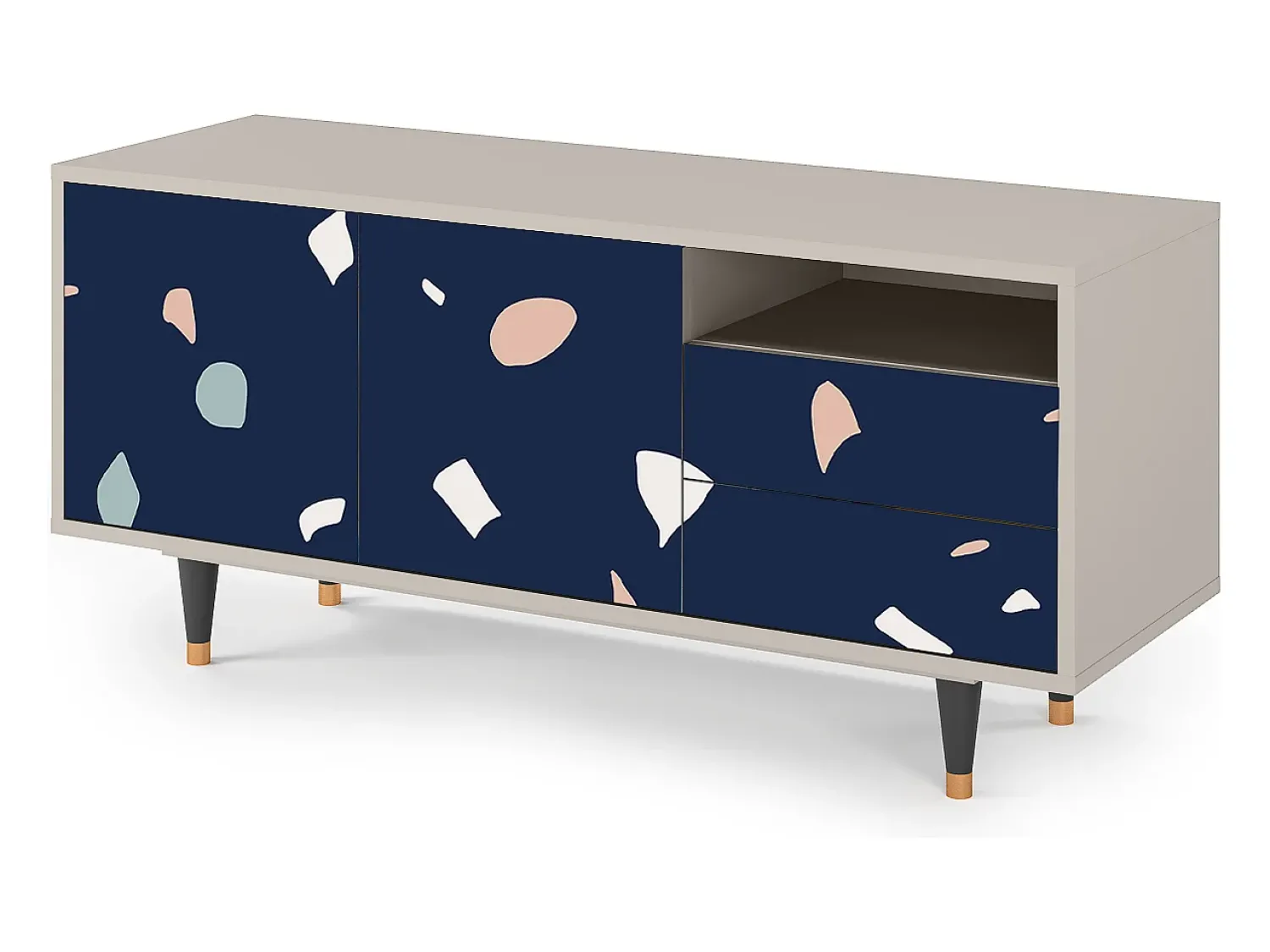 Móvel De Tv| Mueble de TV - 125х56х41 cm - T7 - Space Satellites, Areia Bege