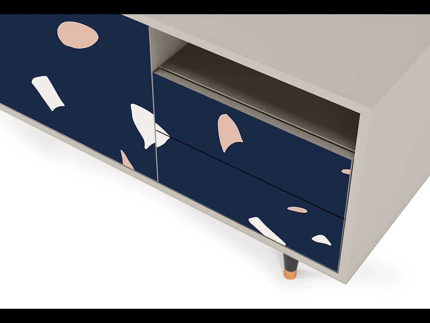 Móvel De Tv| Mueble de TV - 125х56х41 cm - T7 - Space Satellites, Areia Bege