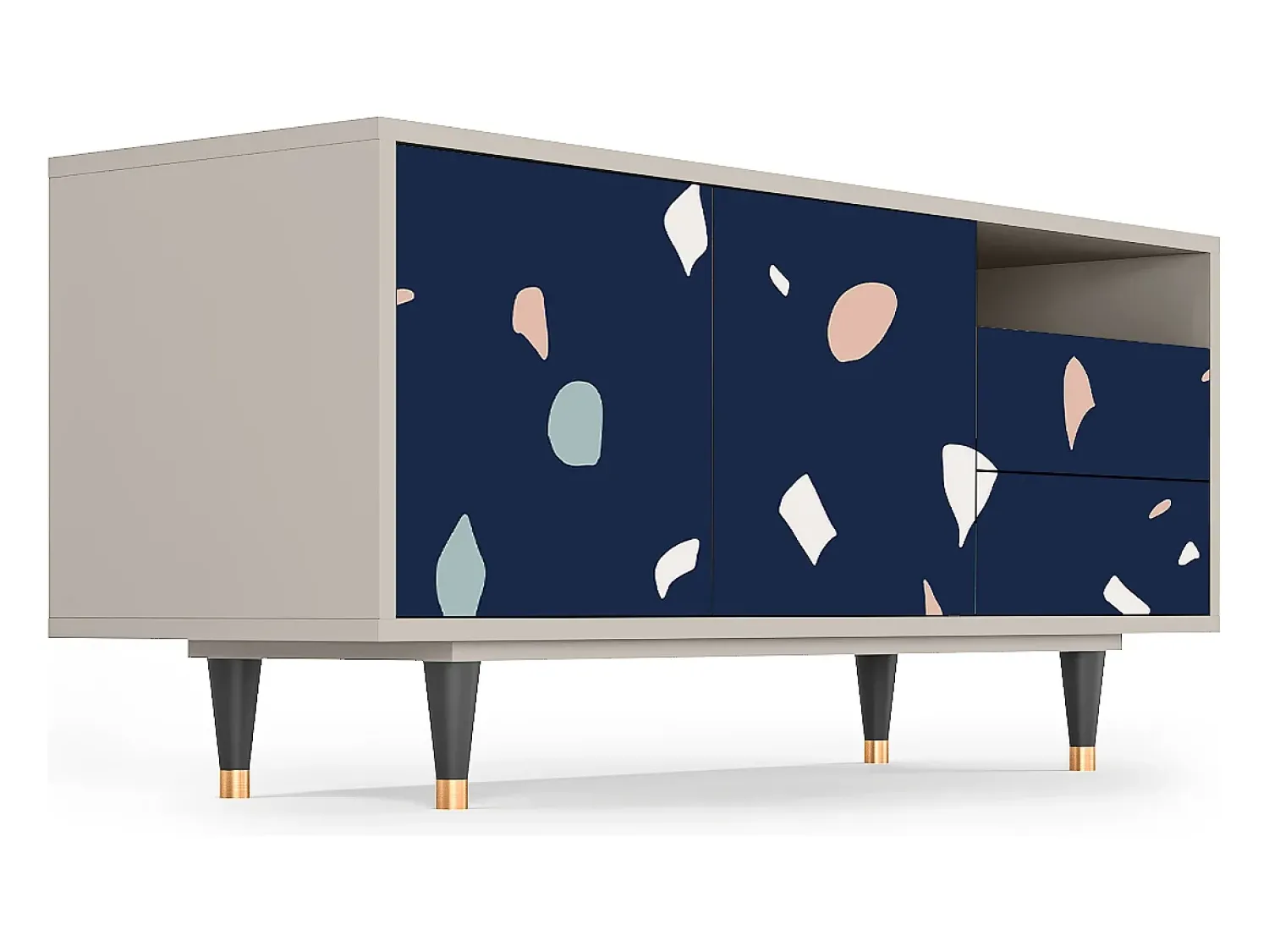 Móvel De Tv| Mueble de TV - 125х56х41 cm - T7 - Space Satellites, Areia Bege