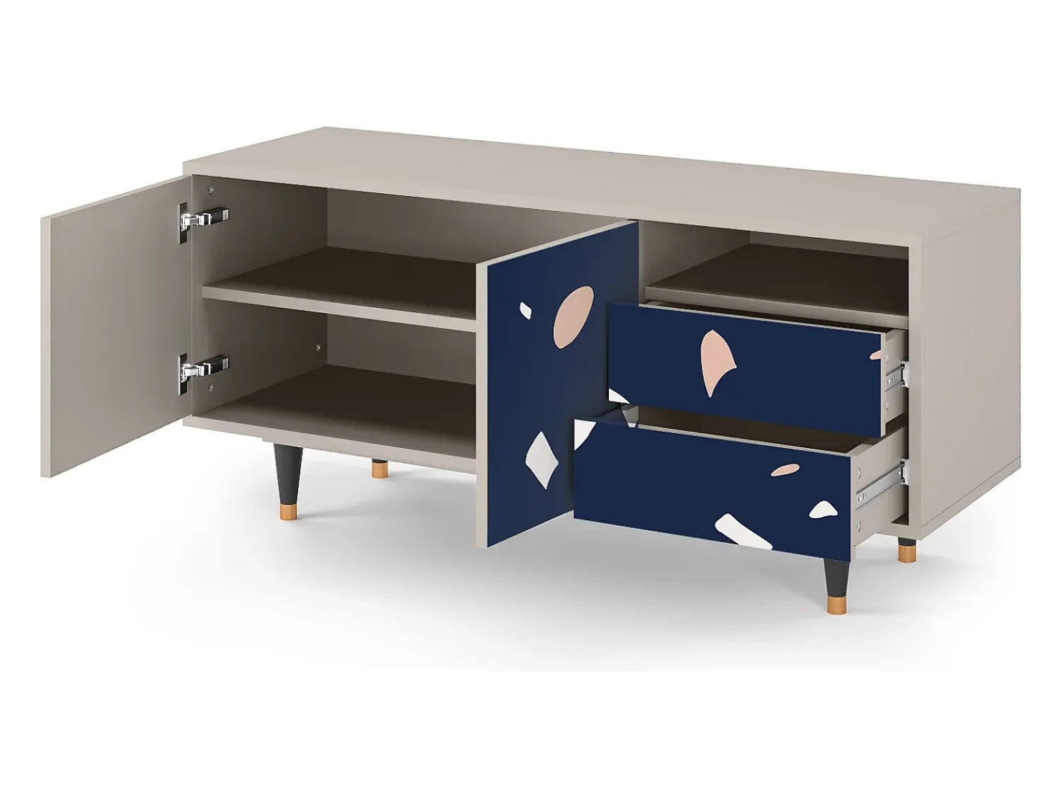 Móvel De Tv| Mueble de TV - 125х56х41 cm - T7 - Space Satellites, Areia Bege