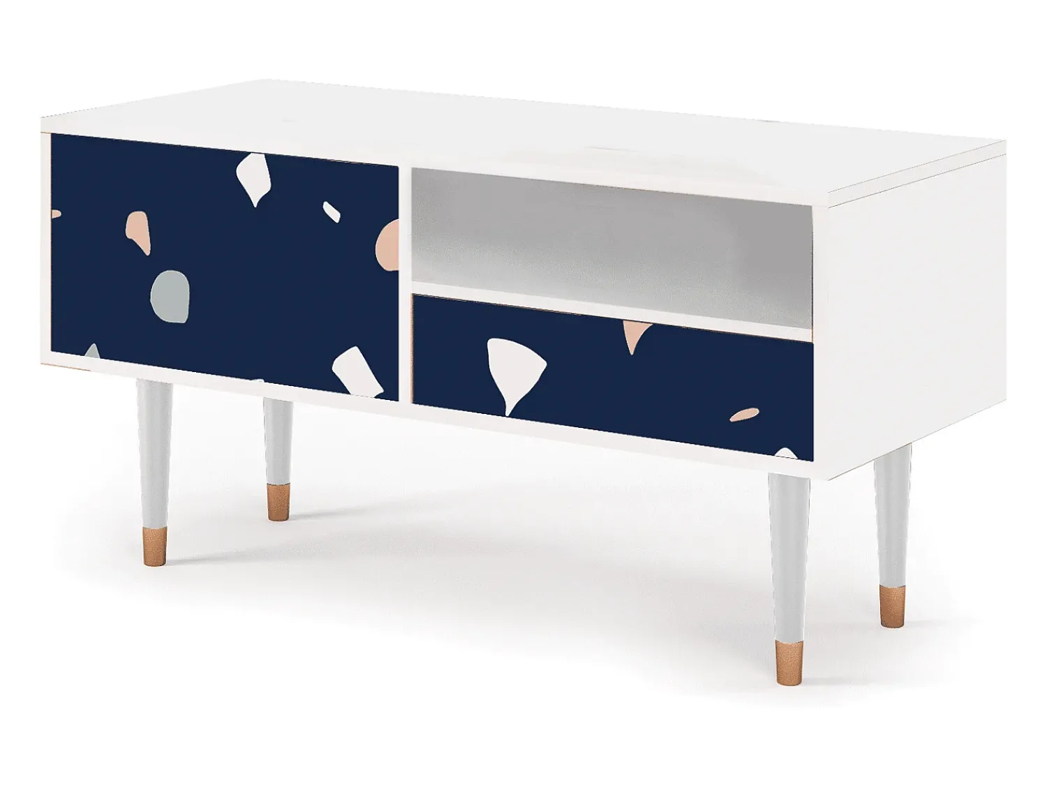 Móvel De Tv* Mueble de TV - 115х59х48 cm - T3 - Space Satellites, Branco Bege